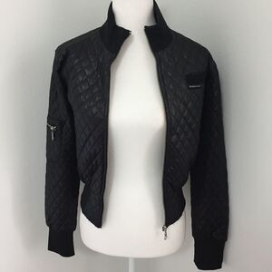 Members Only Quilted Faux Leather Bomber Jacket